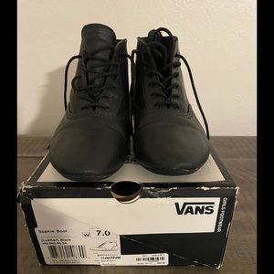 Vans size 7 leather black